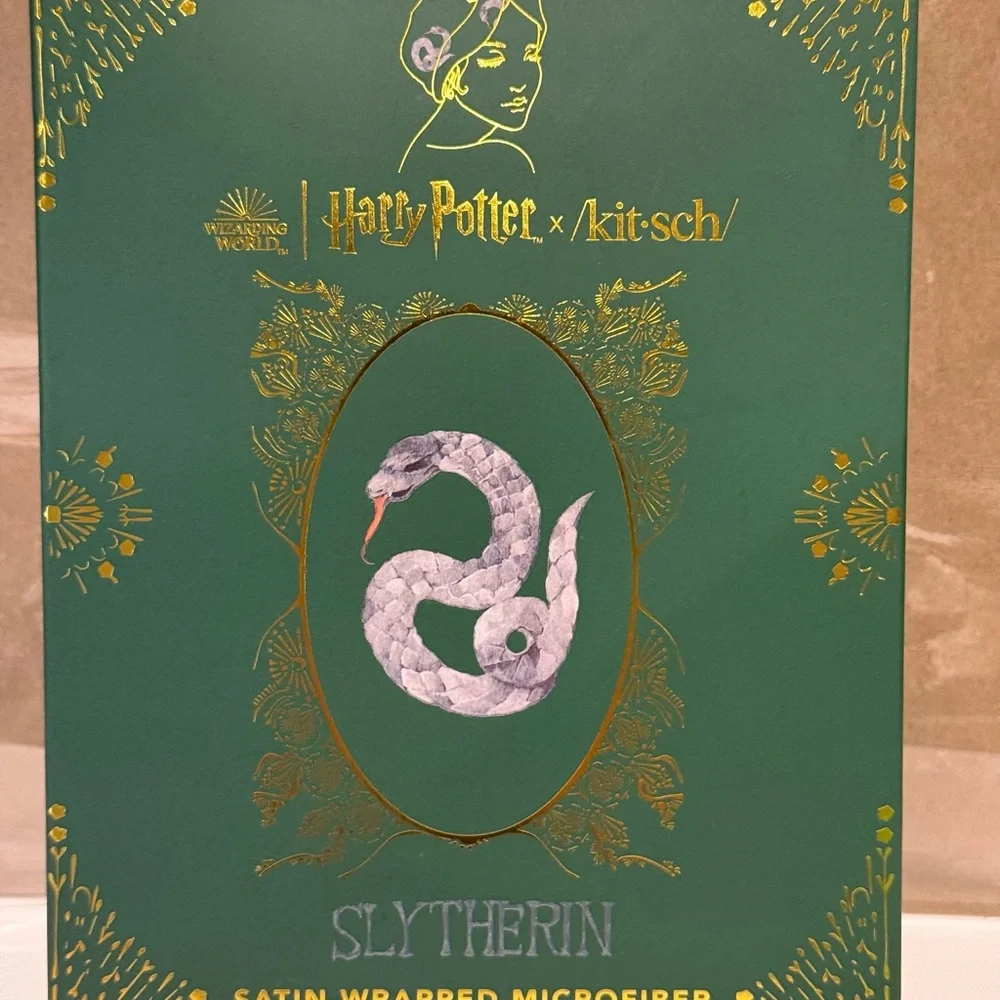 Harry Potter Kitsch Slytherin Satin Hair Towel Turban Y2K Dark Academia New NIB!